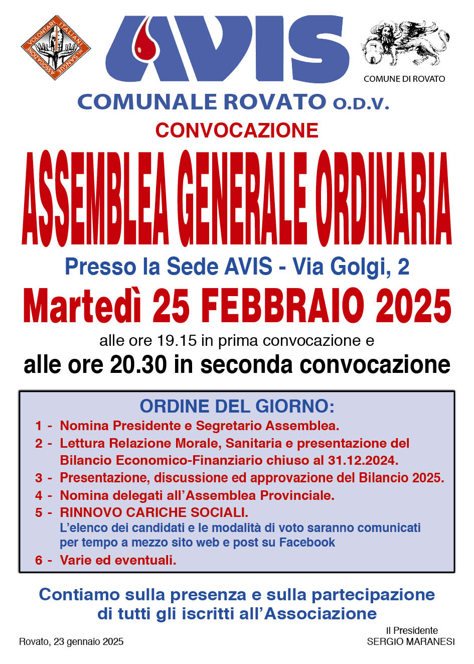 CONVOCAZIONE ASSEMBLEA GENERALE 2025